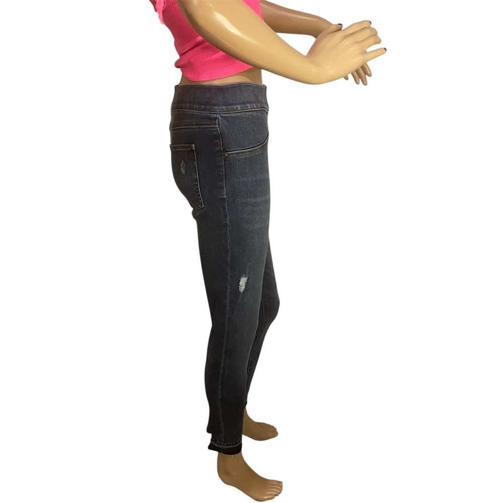 SPANX Distressed Denim Leggings Ankle Stretch Medium Wash Blue Size Small NWT - Picture 4 of 12